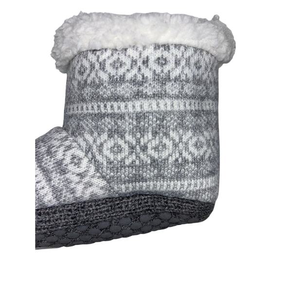 NEW H&M Toddler Girls Slippers Booties Size 7.5-8 Sweater Material & Fleece NWT - Picture 6 of 9